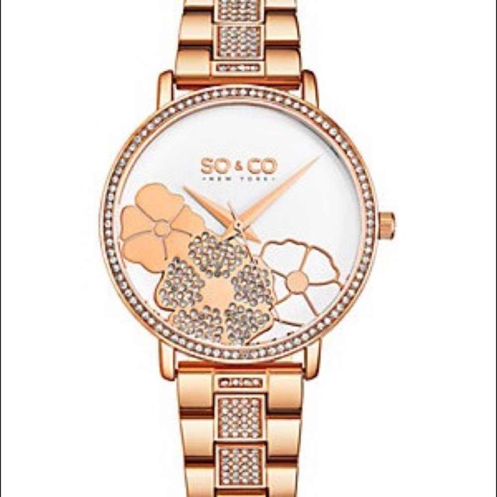 SO&CO Madison Stainless Rose Gold Watch